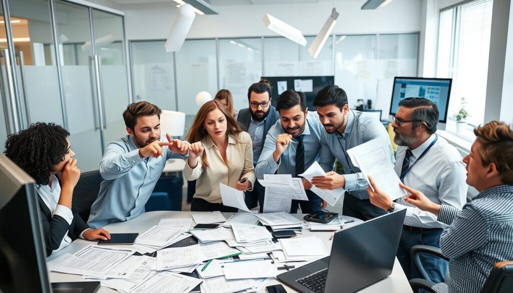 Team struggling with disorganized resource management and communication