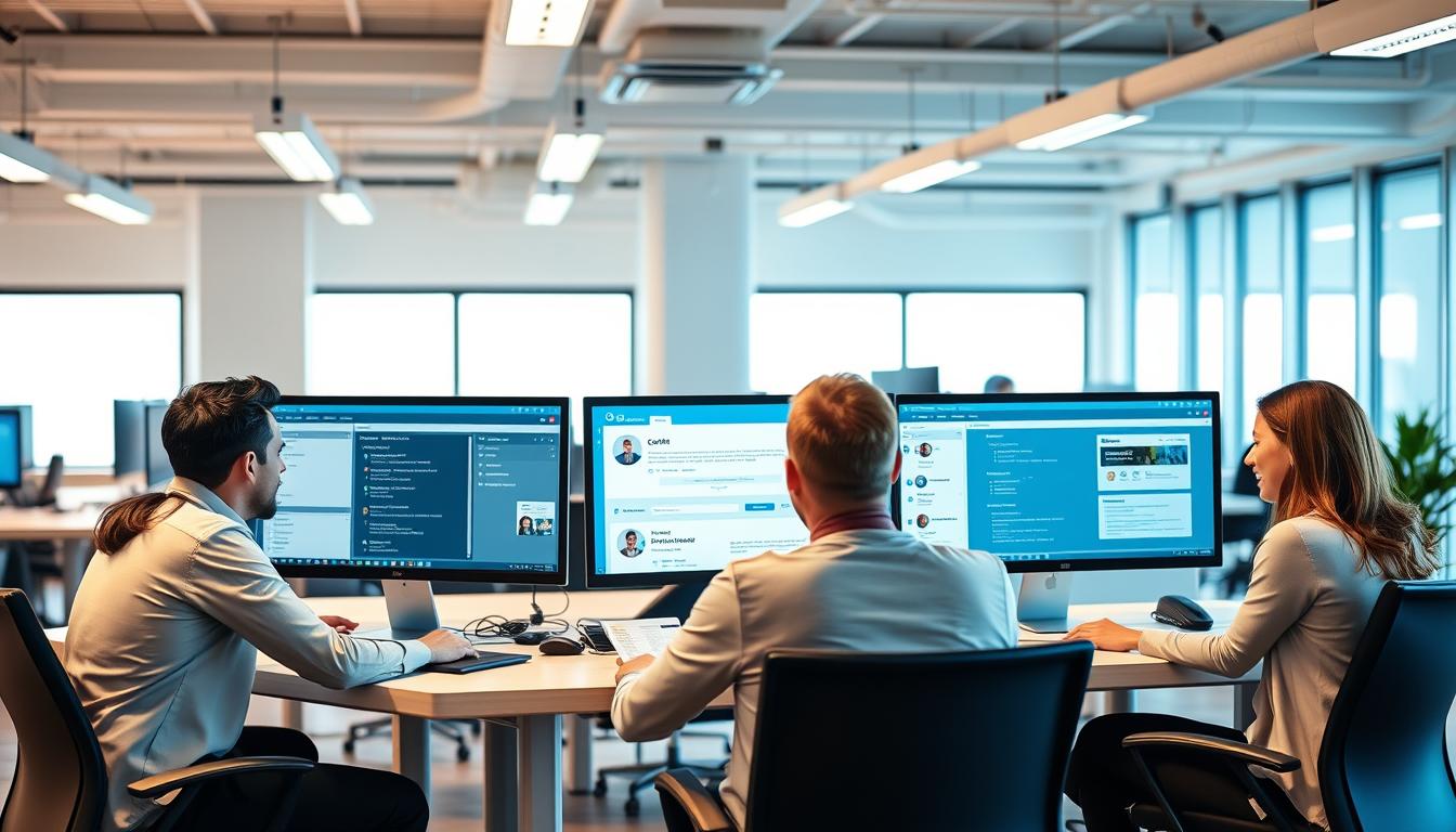 Team using CRM define interface to manage customer relationships